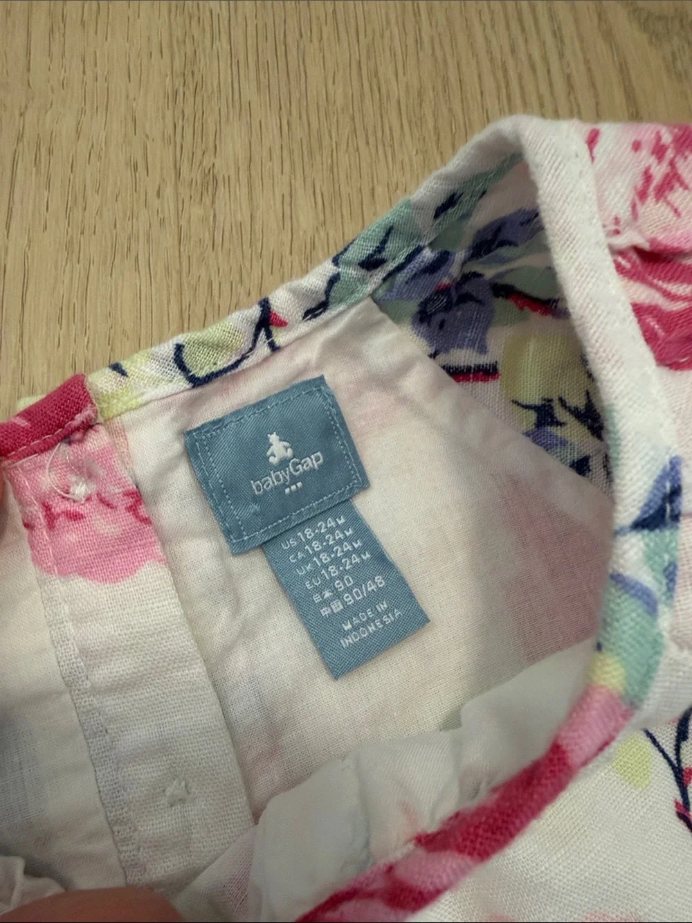 Baby GAP Girls' Floral Pink & White Short Sleeve Dress